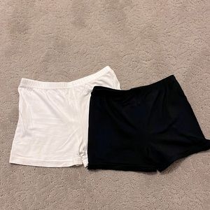 Spandex shorts black and white